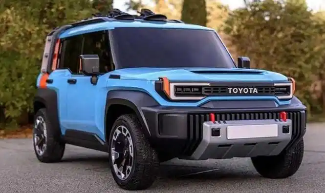 丰田全新land hopper车型头部装配了熏黑分体式进气格栅,两侧led头灯