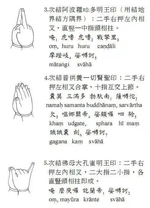 孔雀明王咒手印