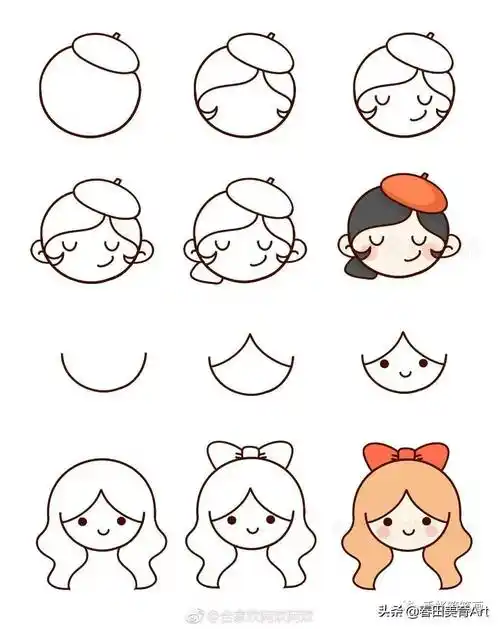 教程丨人物头像简笔画大全!一分钟就能学会啦