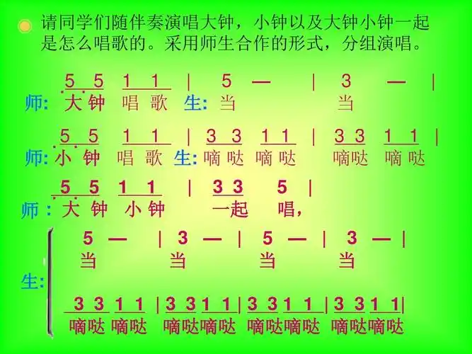 小学音乐 大钟和小钟 课件ppt