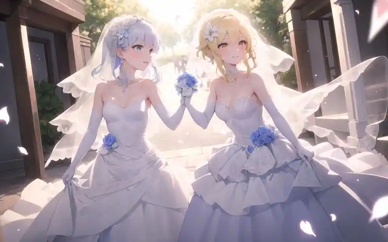 爷跟绫华的婚纱照