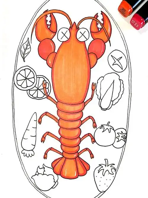 龙虾简笔画
