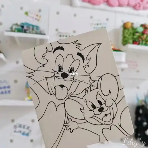 猫和老鼠简笔画附线稿图