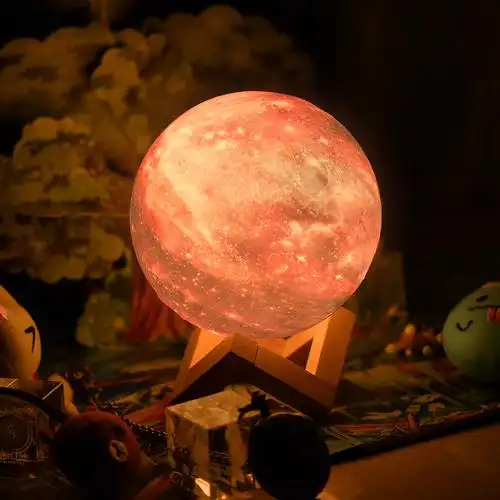 星空灯3d打印月球灯彩绘灯 跨境星光灯星球灯月亮灯 亚马逊小夜灯