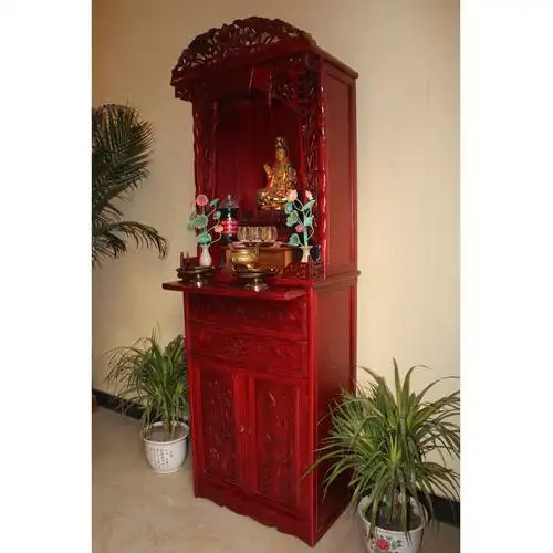 27寸风水花荷花佛龛立柜北京佛龛厂家定做佛龛家庭佛堂佛龛