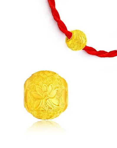 周大福 国博吉祥八宝之莲花黄金转运珠/吊坠(计价)