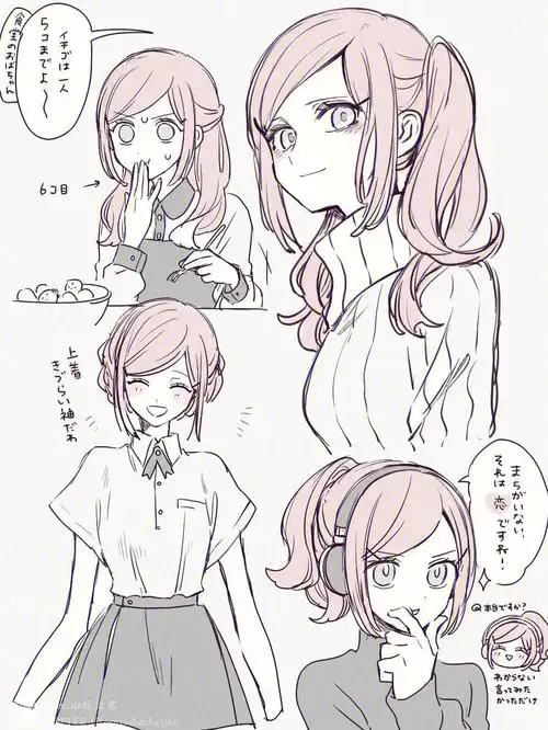 板绘素材79女性头发绘画教程