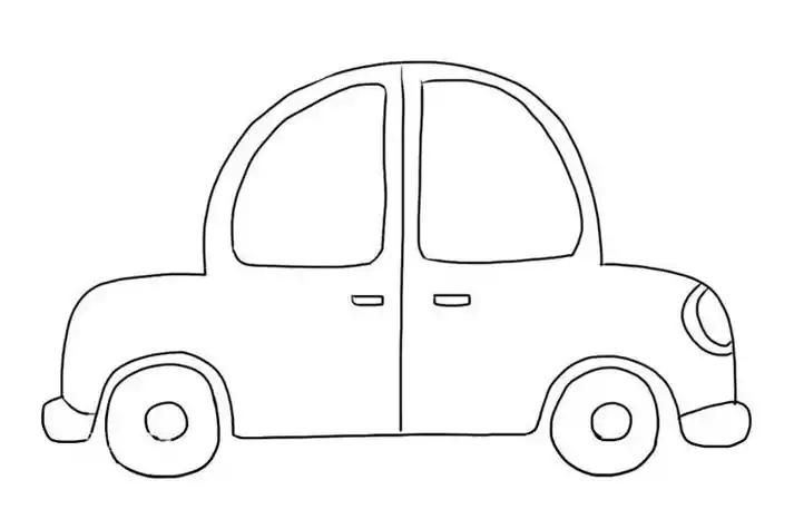 带颜色的小轿车简笔画怎么画(汽车简笔画图片),图片,简笔画-学笔画
