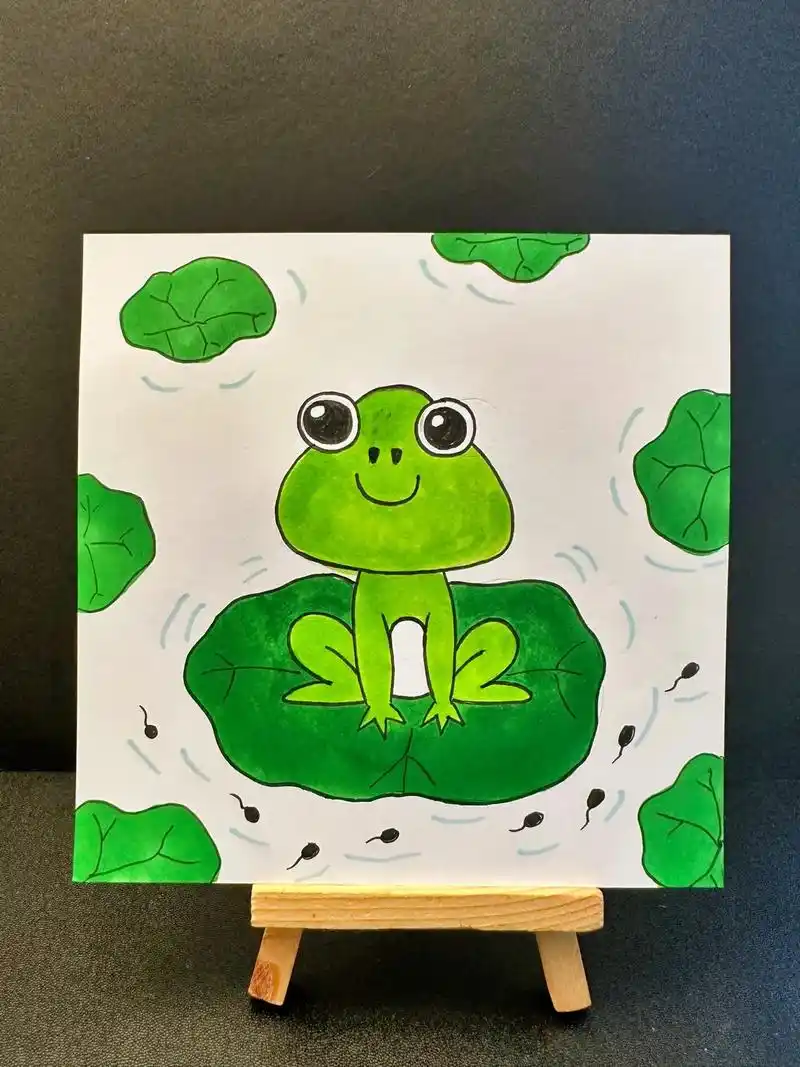 儿童画——快乐的小青蛙.