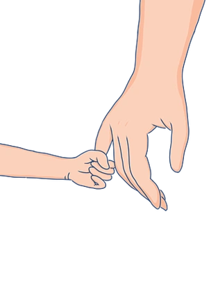 卡通手绘大手和小手png免抠素材父亲节大手和小手元素大手牵小手你我