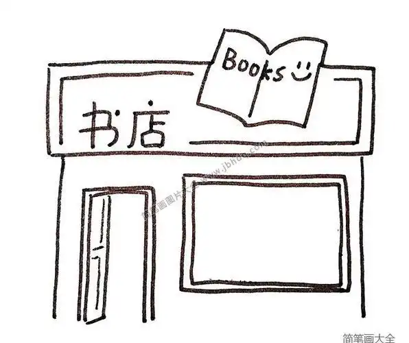 书店咖啡店简笔画