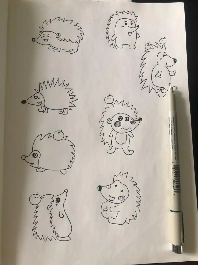 简笔画18/动物篇/刺猬02 简单又可爱的简笔画, 一起来打卡啊