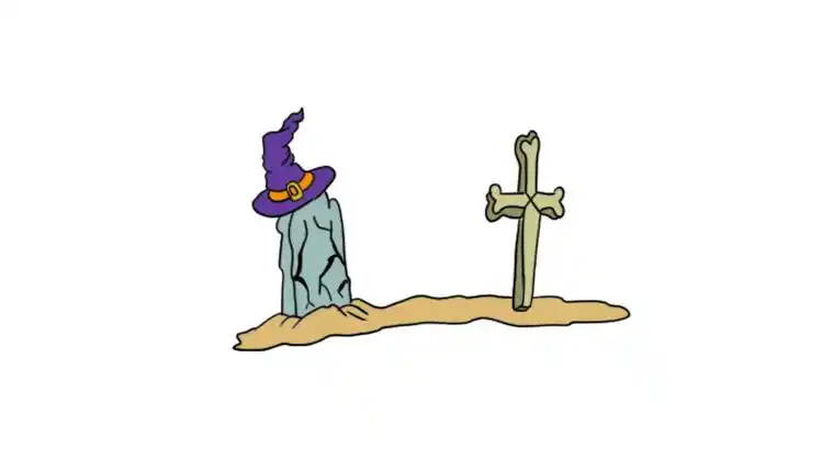 墓碑十字碑简笔画