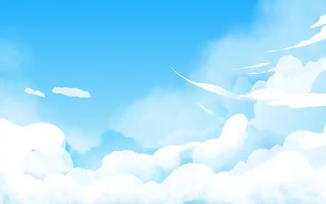 夏天天空白云云朵插画背景卡通夏天夏日立夏夏季天空插画