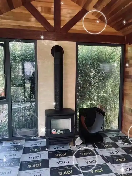 独立式进口燃木壁炉安装效果