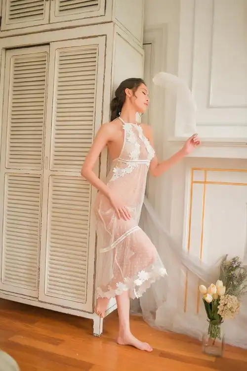 新款情趣内衣长裙吊带睡衣性感透明蕾丝女式诱惑睡裙套装厂家代发