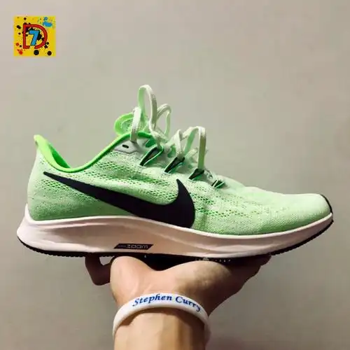 耐克nike zoom pegasus 飞马36 荧光绿全掌气垫缓震休闲跑鞋 aq2203