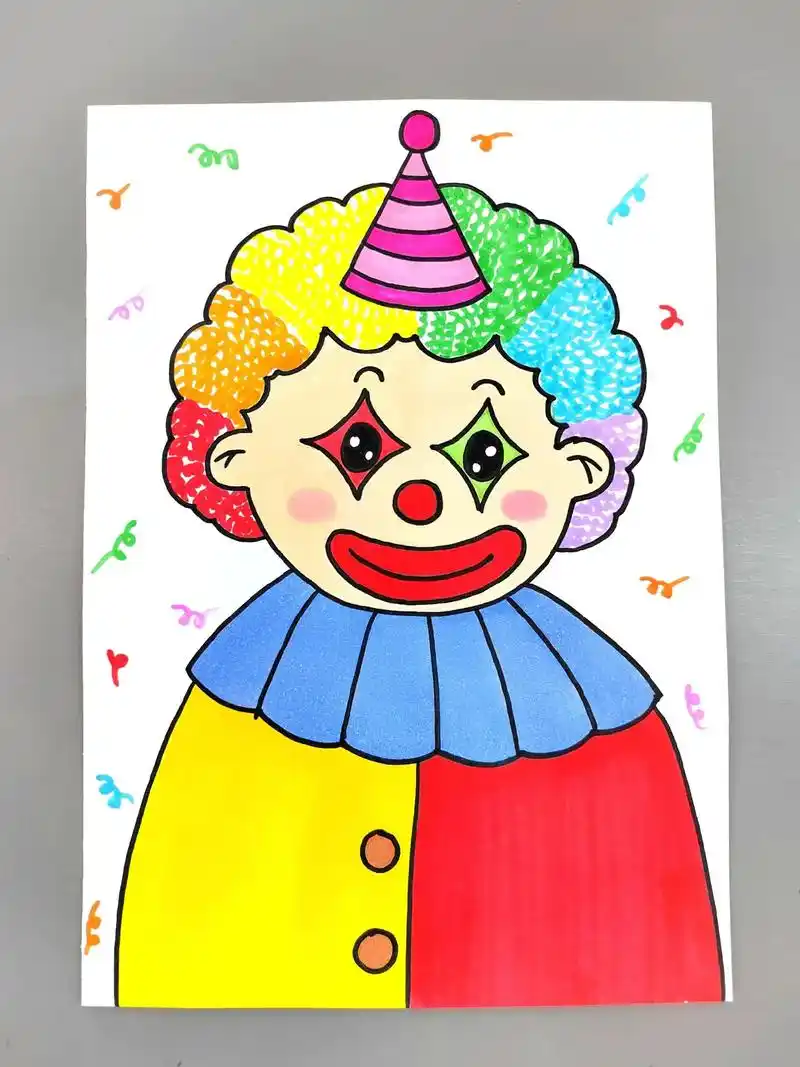 一起来画快乐的小丑吧,简单易学,快来试试吧#图文 - 抖音