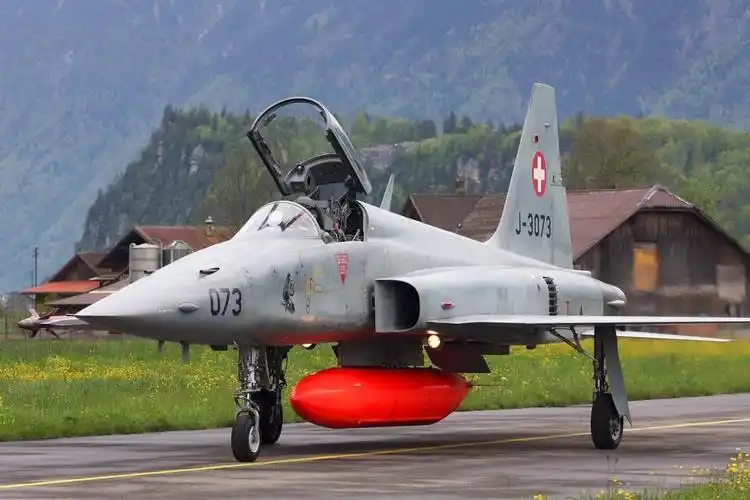 瑞士一架f-5战斗机坠毁,飞行员成功弹射逃生