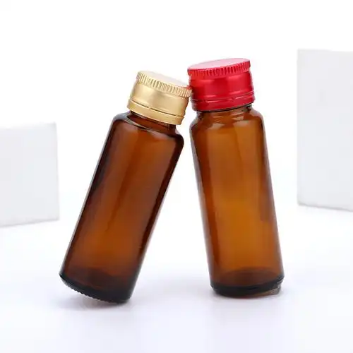 现货棕色口服液玻璃瓶带盖茶色药水瓶糖浆瓶密封瓶30ml50ml酵素瓶