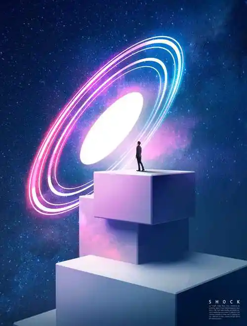 光环星球浩瀚星辰海报背景图psd素材