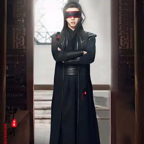 侠客客服影视古装蒙面剑客黑衣人男士同款萍萍民族服装