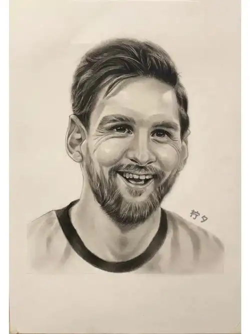 🥳🥳🥳#画画#画画打卡#绘画#梅西#素描#素描头像#世界足球先生