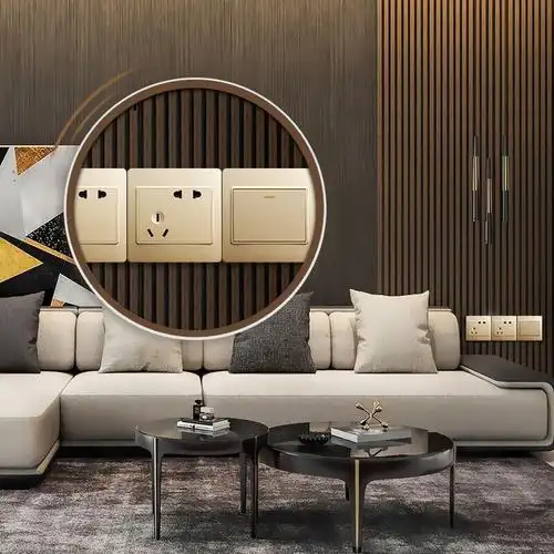 正泰开关插座面板7i香槟金一开五孔空调16a墙壁多孔86型暗装家用usb