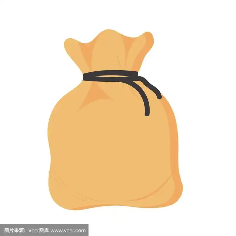 一个空麻袋.孤立在白色背景上.矢量图