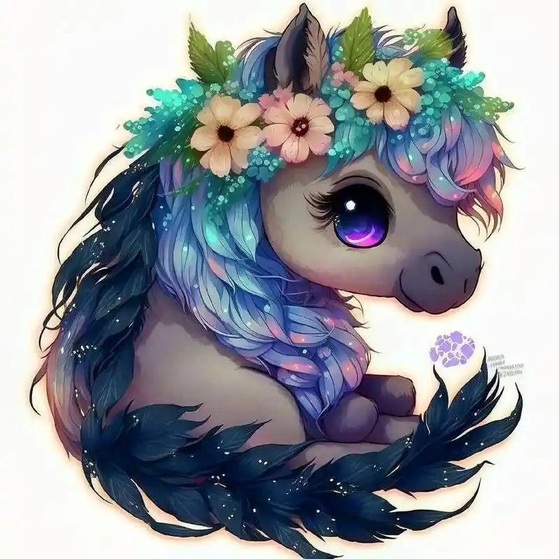 可爱小马.#ai绘画 #壁纸 #抖音图文推荐计划  - 抖音