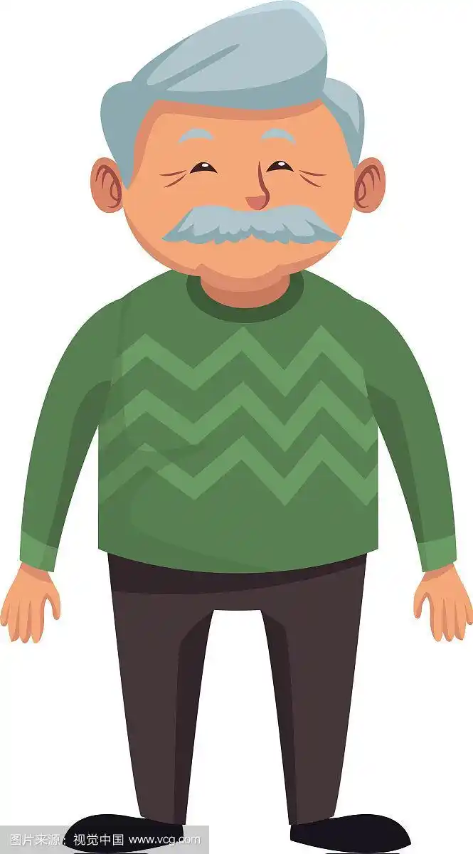 卡通可爱的爷爷