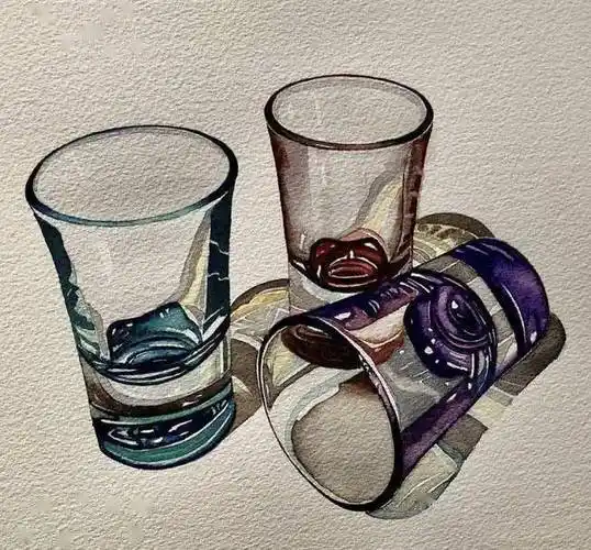 水彩下的玻璃质感,他将清透感表现得出神入化!_光影_色彩_绘画