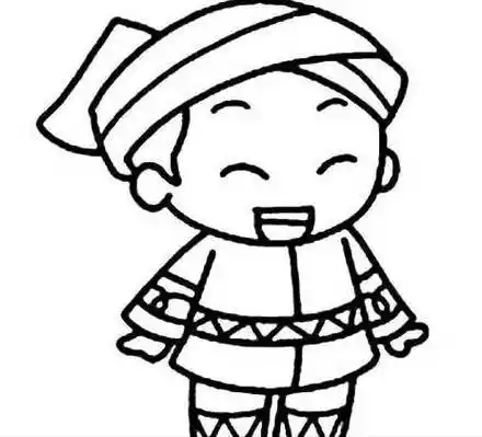 服饰的画法步骤简笔画绘画教程民族服饰图片简笔画少数民族蜡笔简笔画