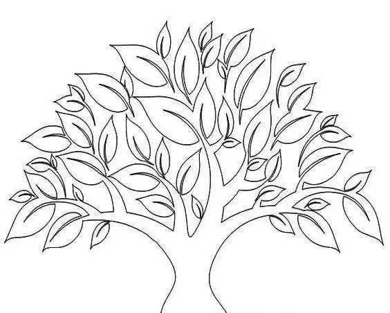 黑白大树简笔画