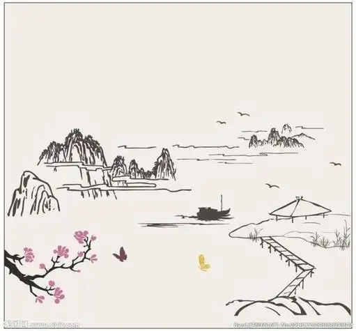才可画的更好钢笔素描,临摹山水画一帆风顺 简笔画 山水画 山水 风景