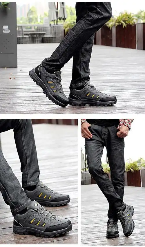 秋冬户外登山鞋男鞋子 防水防滑低帮旅游鞋 越野跑鞋 减震耐磨