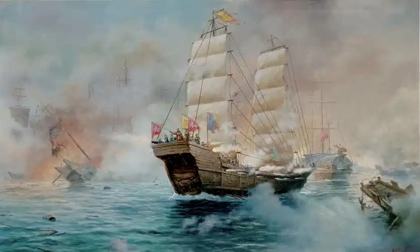 三五艺术品:朝鲜功勋艺术家崔明植甲午海战朝鲜油画作品赏析!