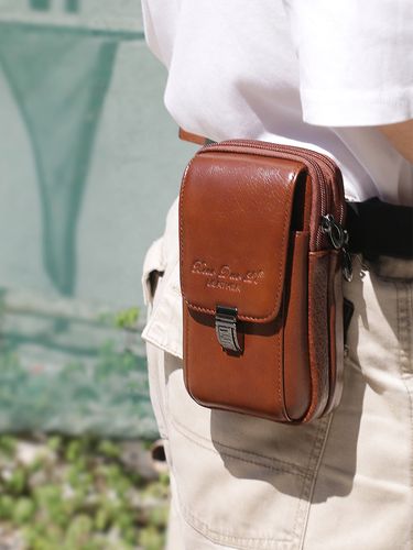 手机包男腰包纯牛皮