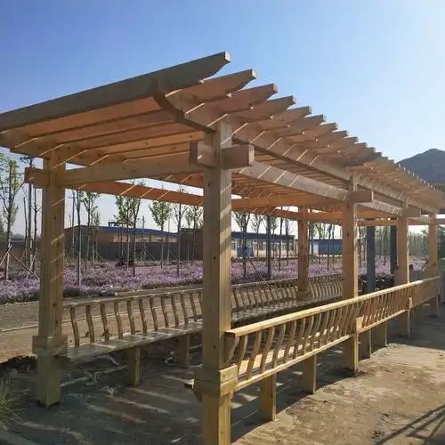 定做户外园林景观木制凉亭廊架 木长廊葡萄架 庭院花架 铁艺廊架