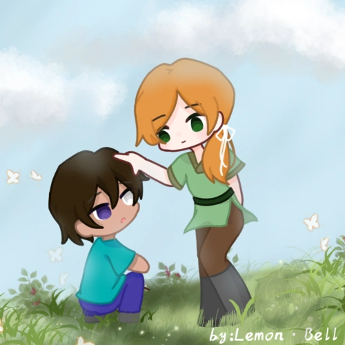 我的世界官方cp:steve x alex!