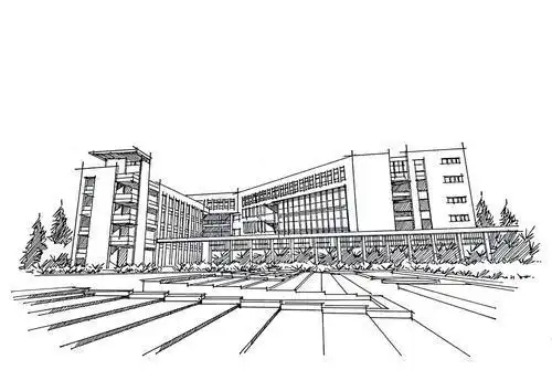 湖北省图书馆简笔画