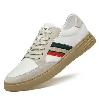 复古板鞋男秋季新款韩版百搭潮流男鞋软面平底舒适透气休闲鞋白色38