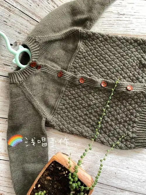 男童开衫 儿童棒针插肩长袖开衫毛衣 -编织教程-编织人生