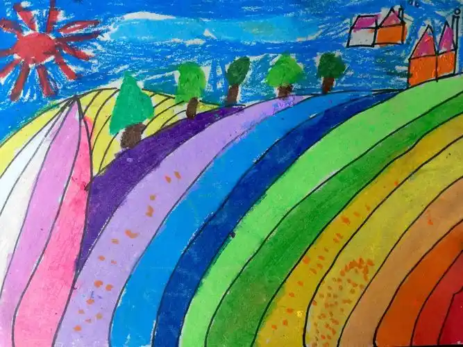 《田园风光》单元化教学謧5——《在希望的田野上》 写美篇大家都画完