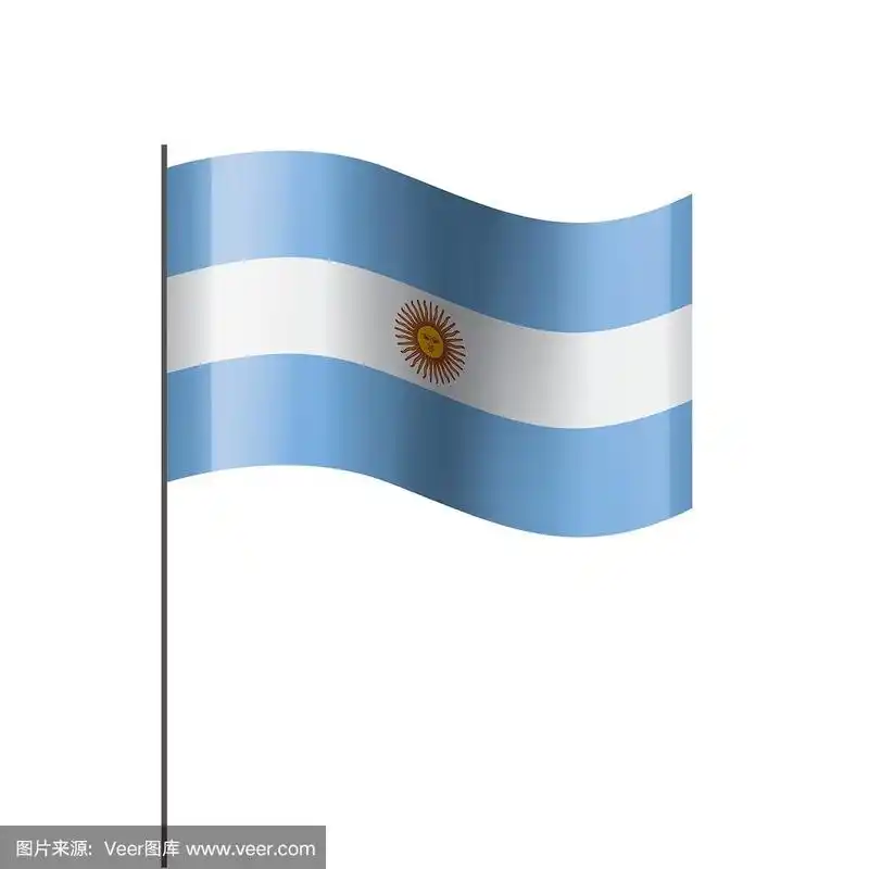 阿根廷国旗,矢量插图在白色的背景