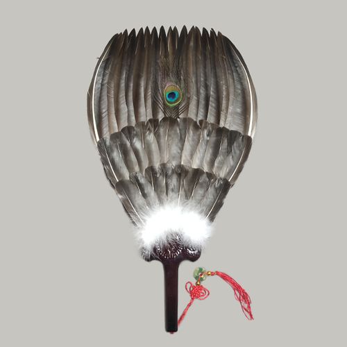 传统鹅毛扇孔明扇诸葛亮羽毛扇子工艺礼品八卦工艺扇