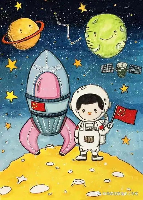 绘画素材—未来主题创作赏析与构思,浩瀚的宇宙星球