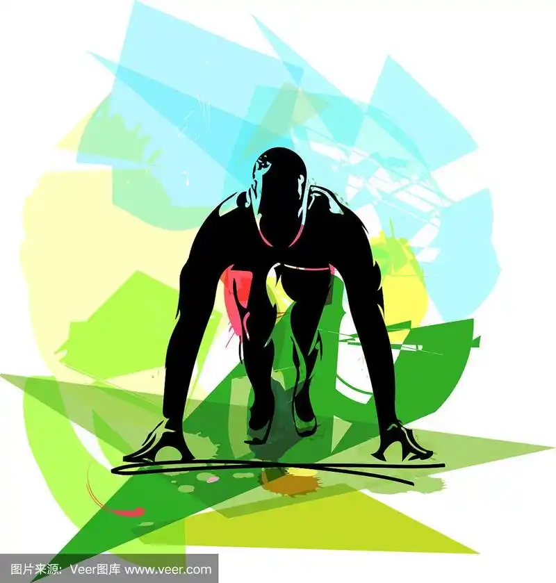 准备在跑道上奔跑的人