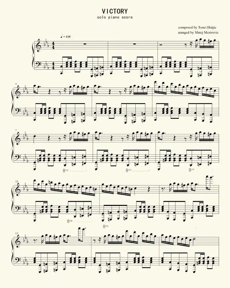 马克西姆victory钢琴谱
