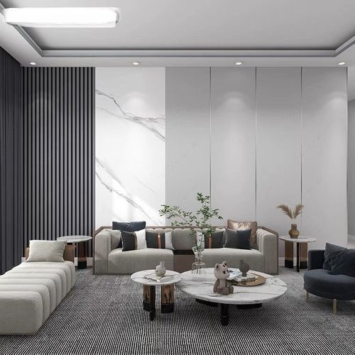 轻奢电视背景墙壁纸格栅大理石纹墙布客厅沙发卧室牀头壁布壁画